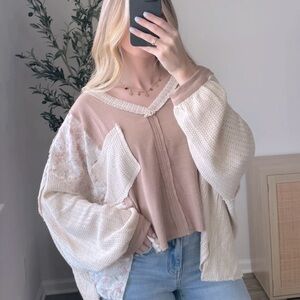 POL Floral Patchwork Boho Top